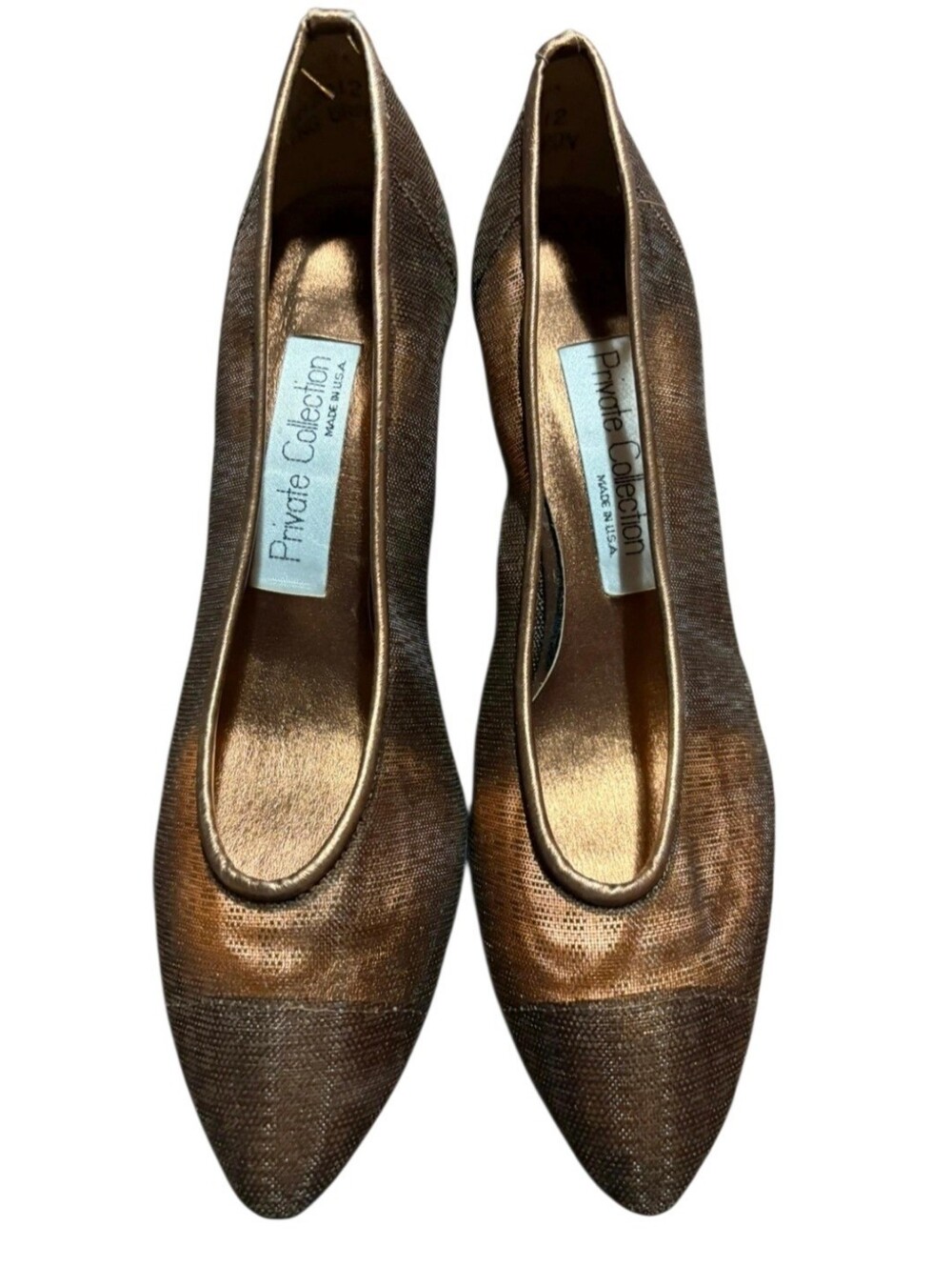 💕VTG Private Collection Women's Metallic Bronze Pointed-Toe Heels💕